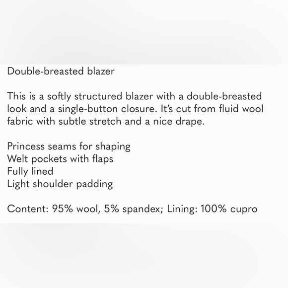 Babaton (Aritzia) double breasted blazer - Picture 6 of 6